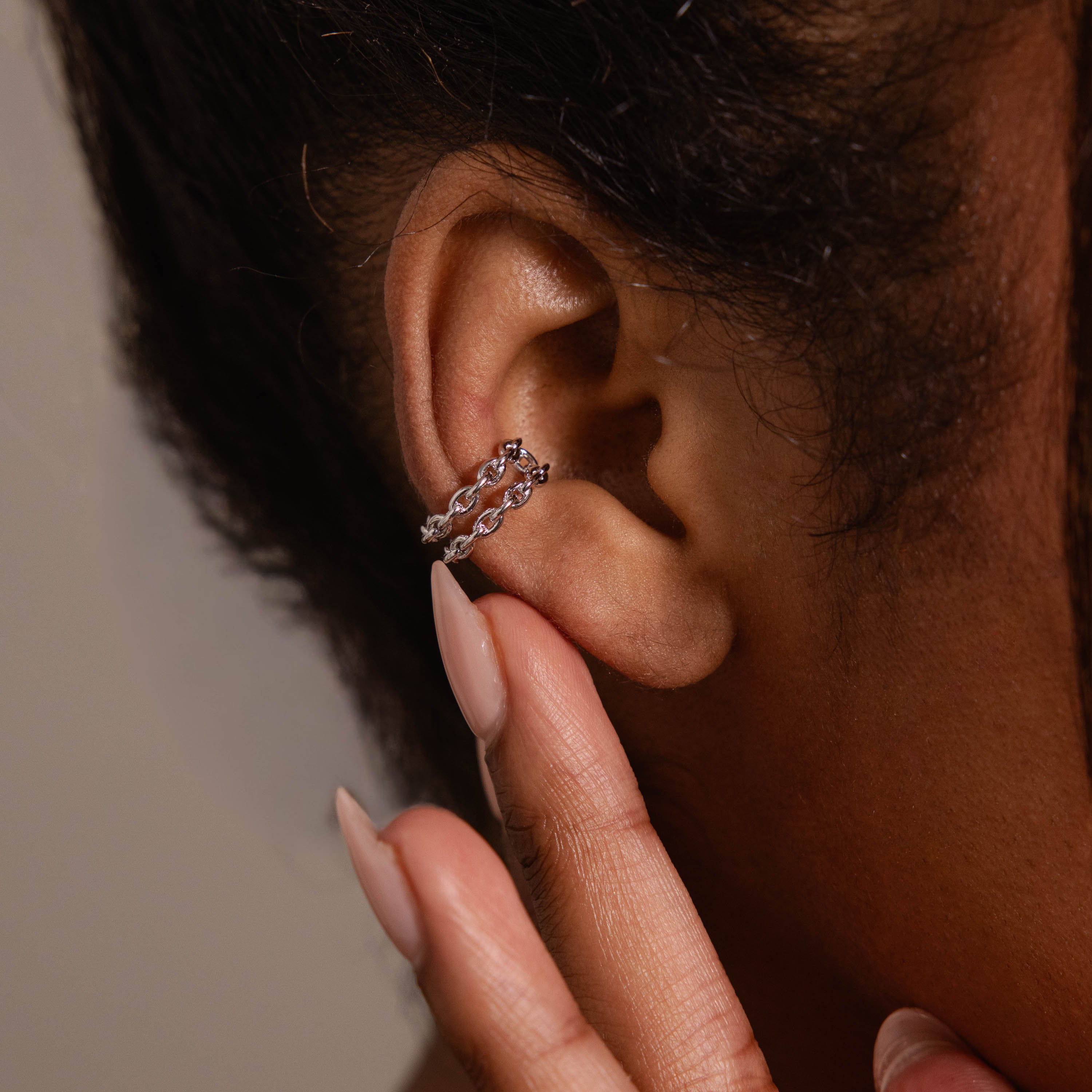 Mariner Link Ear Cuffs in Silver
