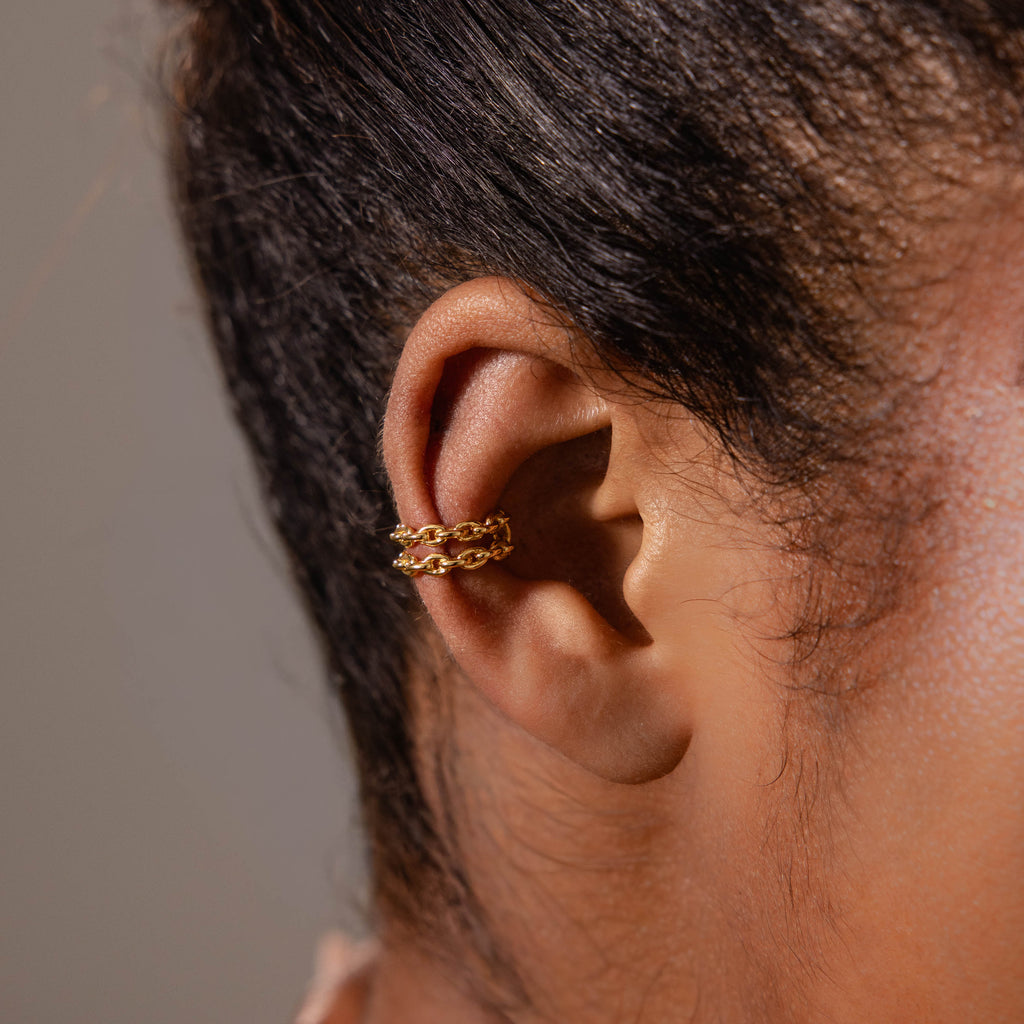 Mariner Link Ear Cuffs in 18K Gold