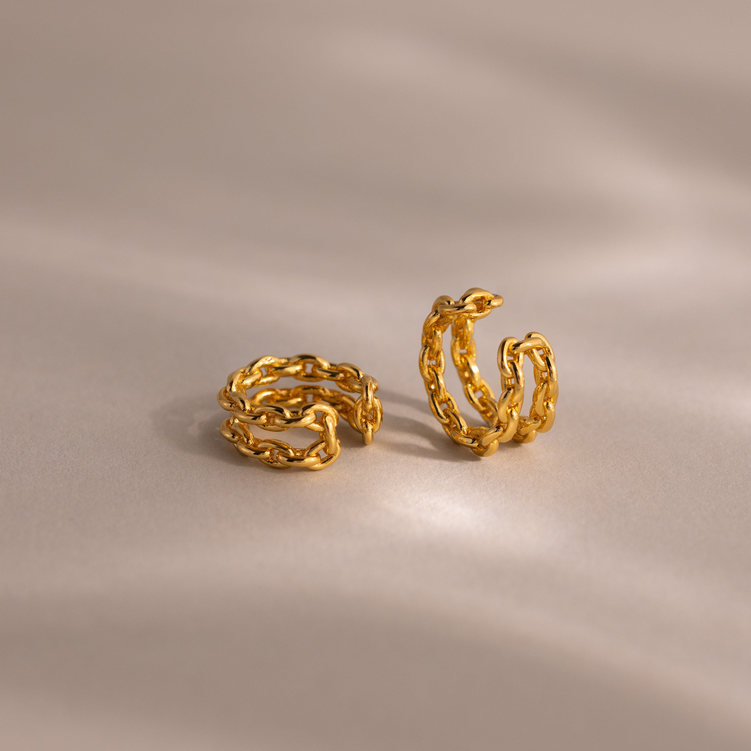 Mariner Link Ear Cuffs in 18K Gold
