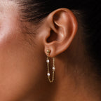 Crystal Chain Drop Studs