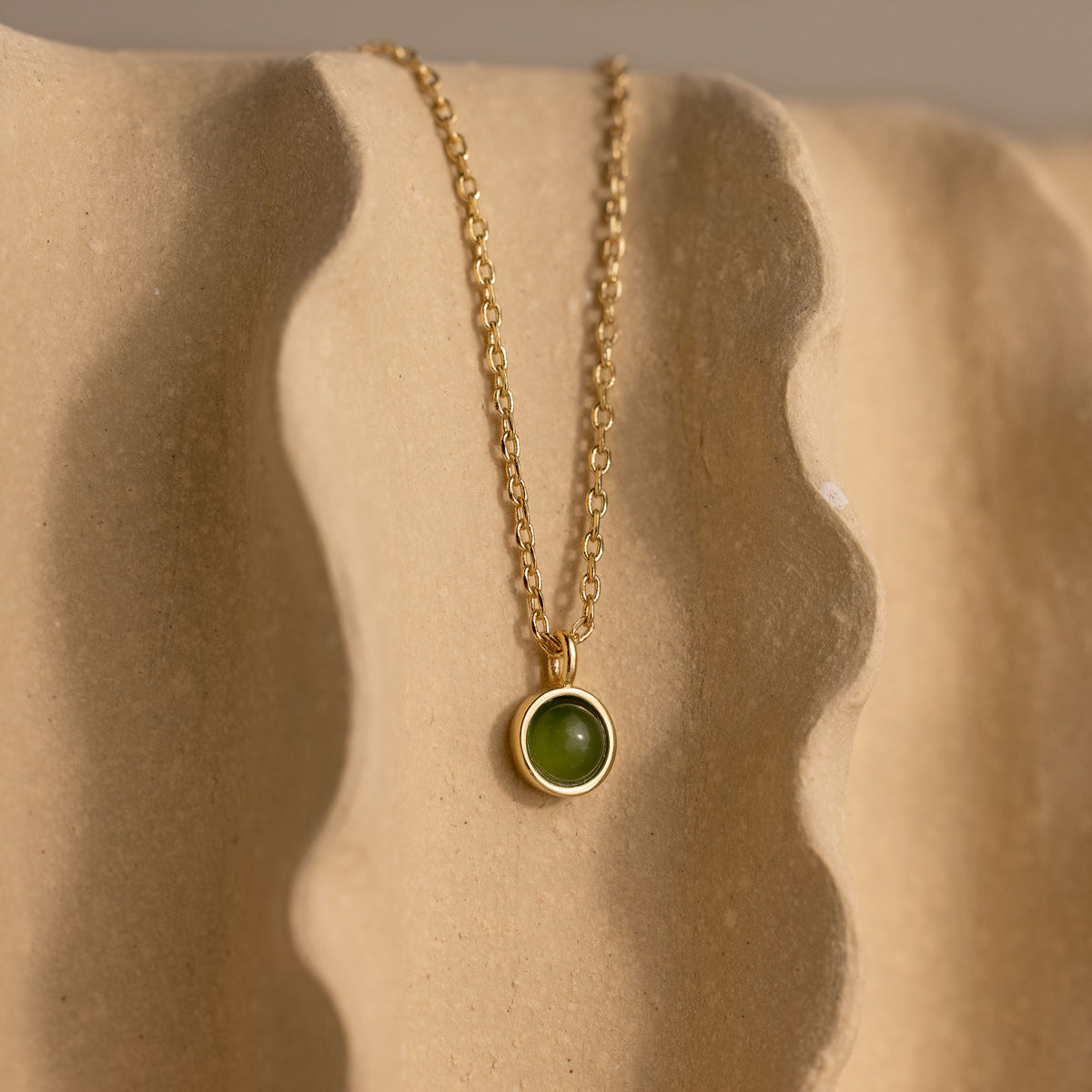 Jade Charm Necklace in 18K Gold
