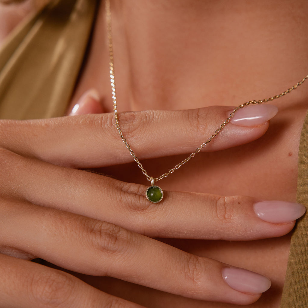 Jade Charm Necklace in 18K Gold
