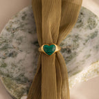 Malachite Heart Signet Ring
