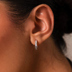 Stargazer Diamond Huggies in Silver