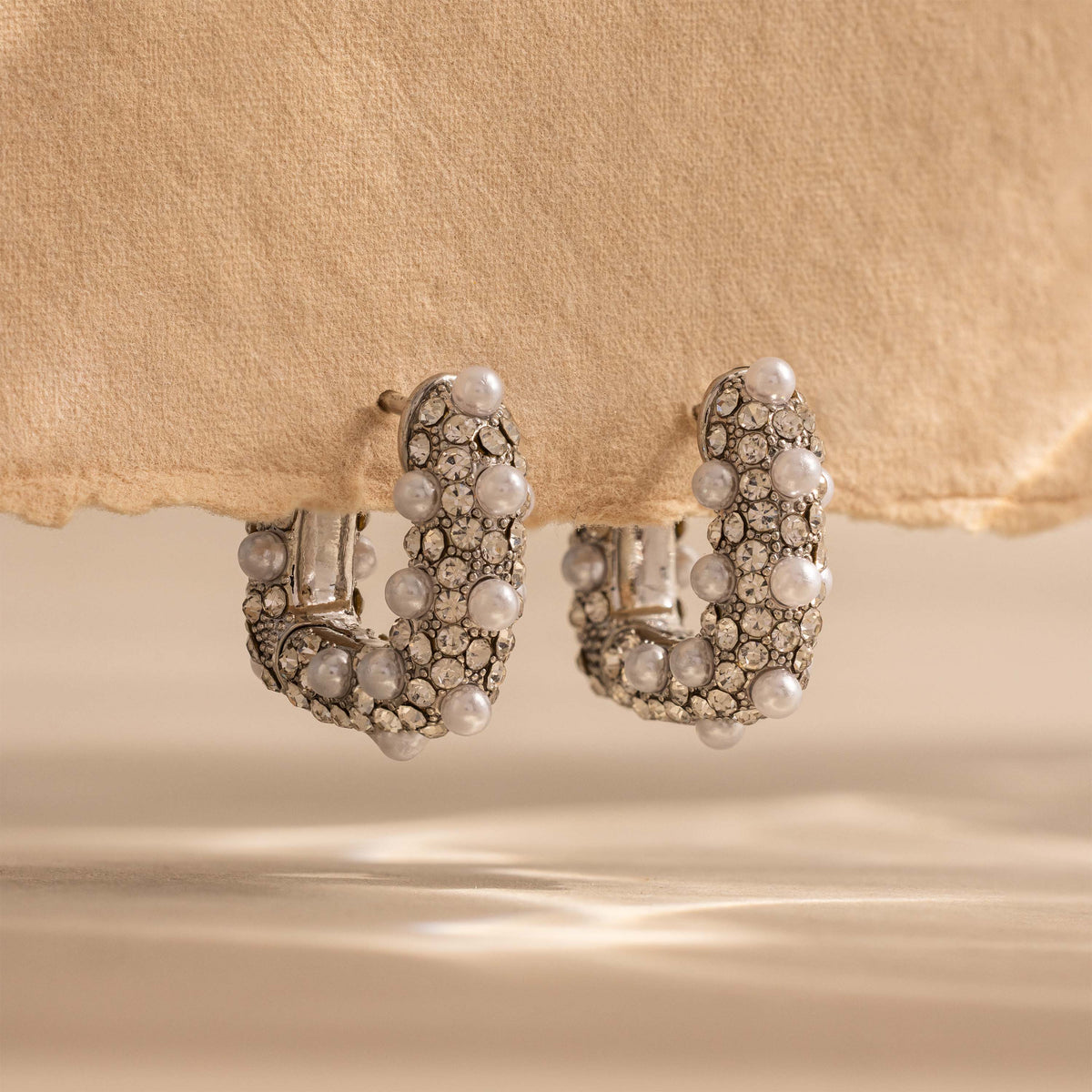 Textured Pearl Wrap Hoops