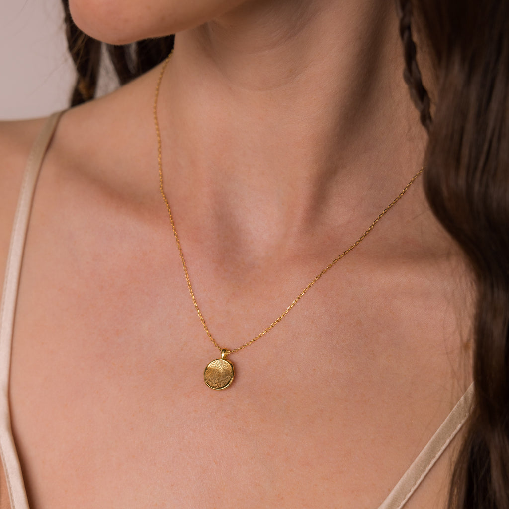 Fingerprint Coin Necklace