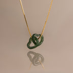 Interlocking Jade Heart Necklace in 18K Gold