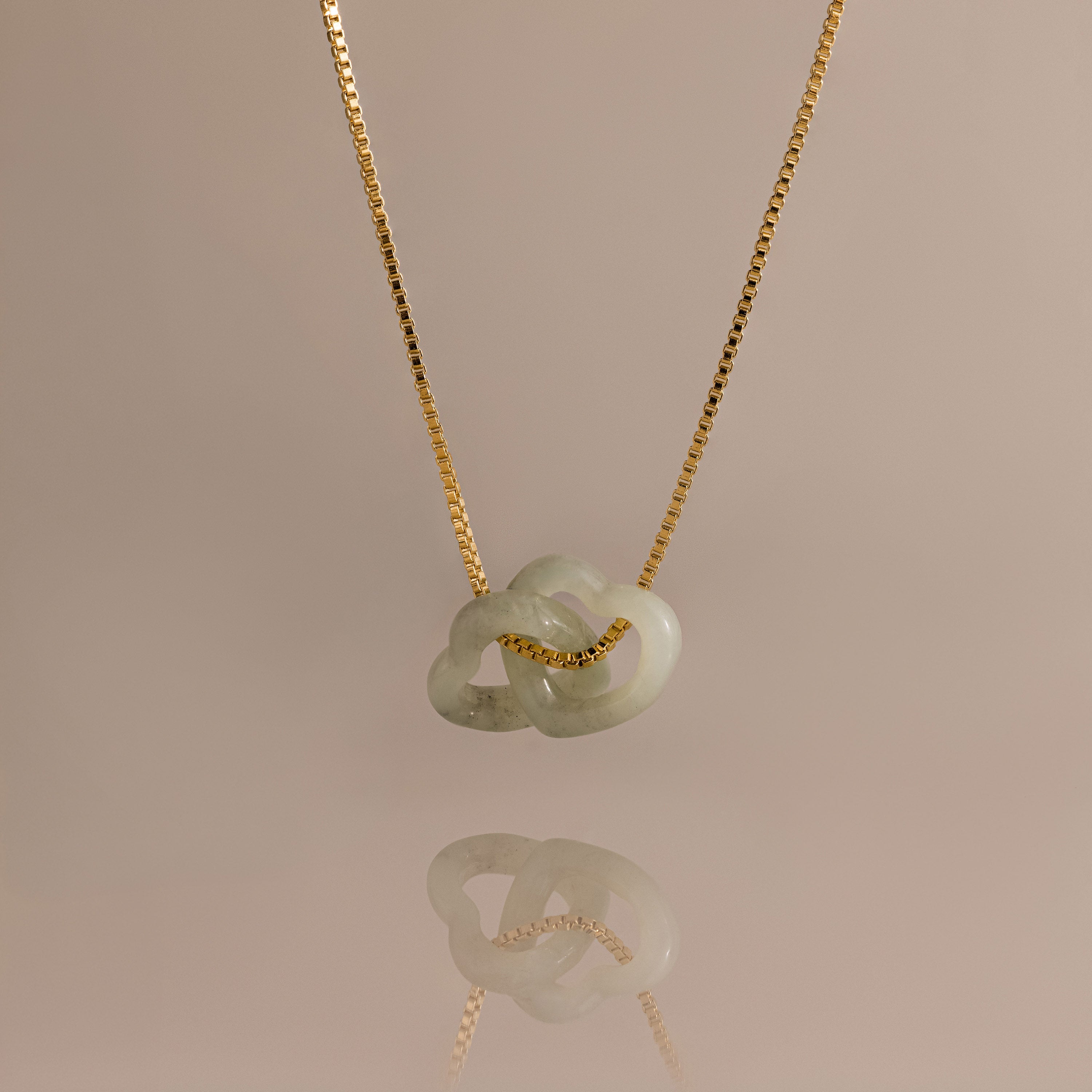 Interlocking Jade Heart Necklace