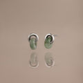 Aventurine Halo Drop Studs in Silver