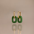 Jade Link Drop Hoops