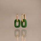 Jade Link Drop Hoops