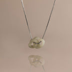 Interlocking Jade Heart Necklace in Silver