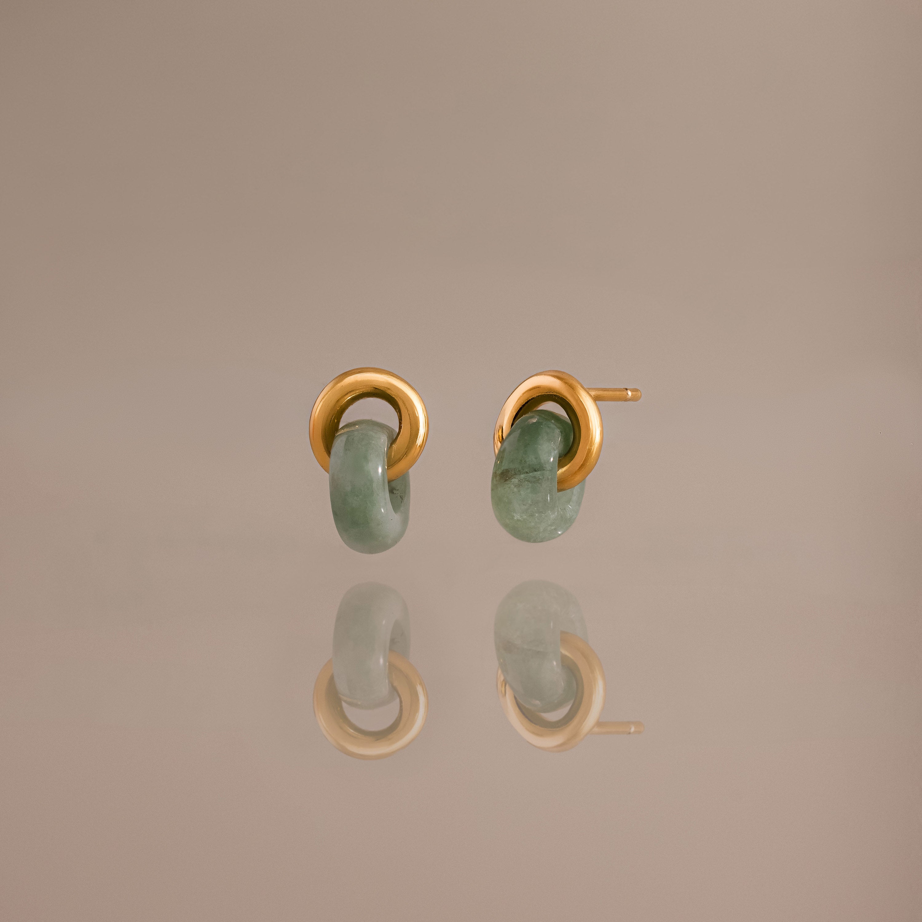 Aventurine Halo Drop Studs