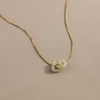 Interlocking Jade Heart Necklace in 18K Gold