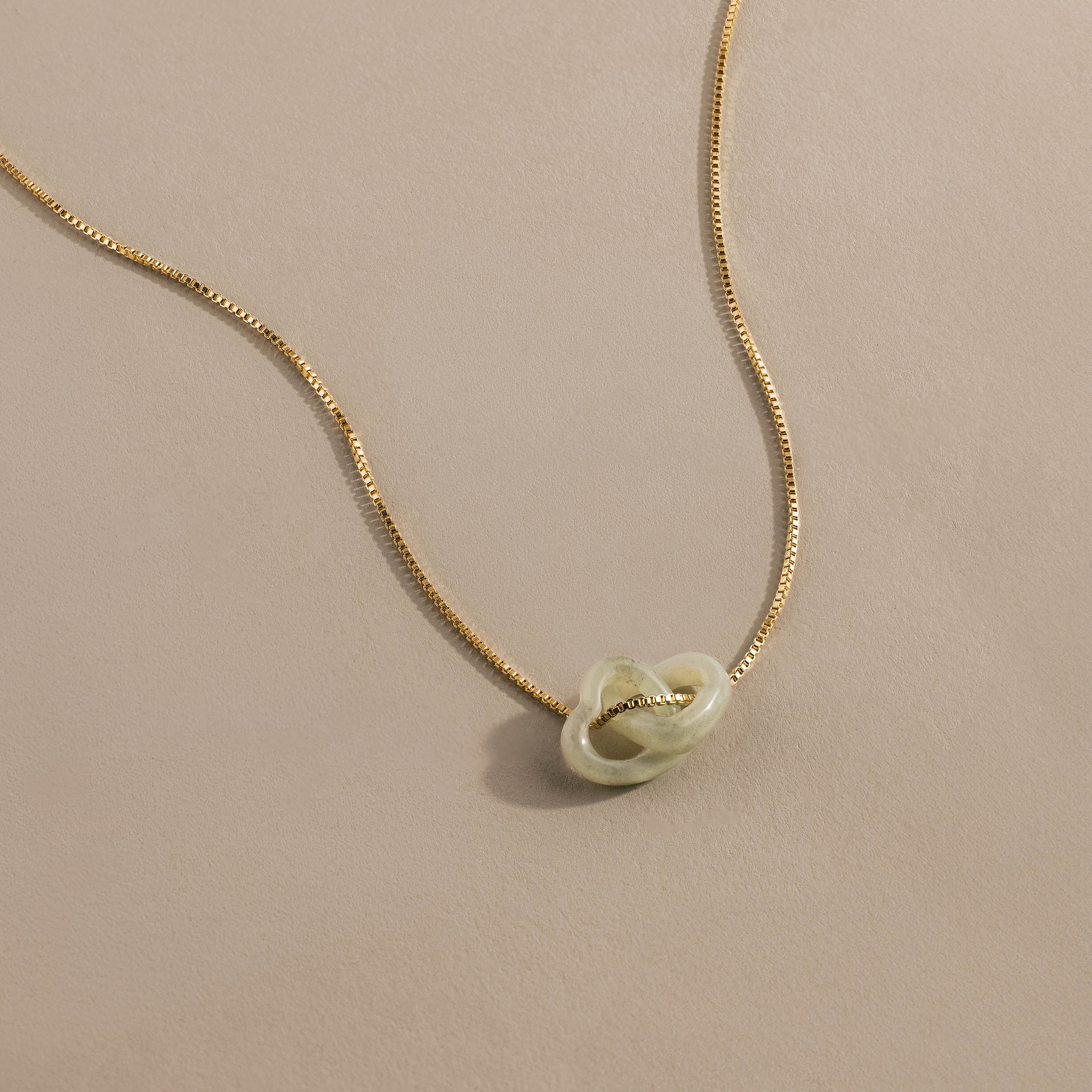 Interlocking Jade Heart Necklace