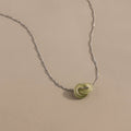 Interlocking Jade Circle Necklace in Silver
