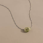 Interlocking Jade Circle Necklace in Silver