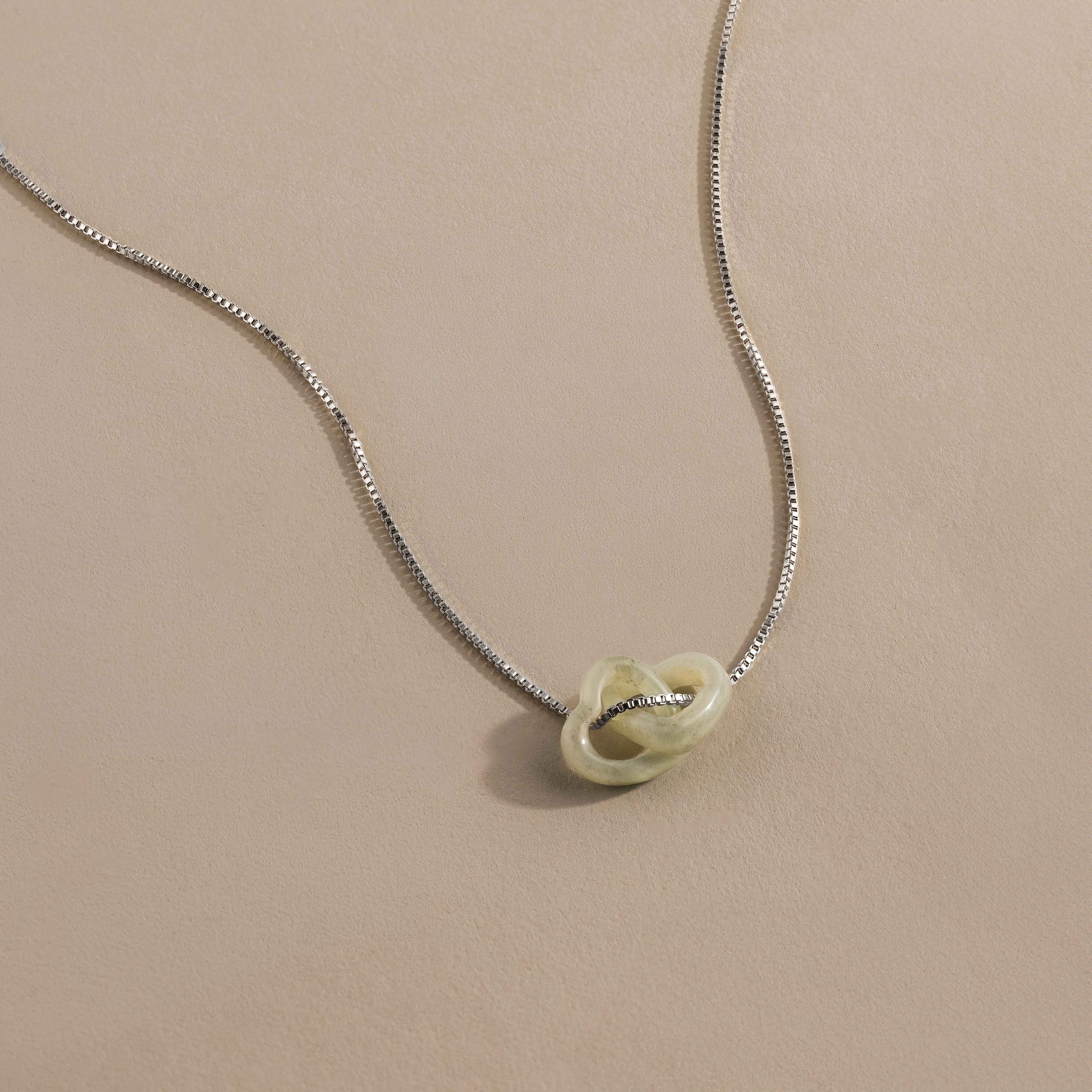 Interlocking Jade Heart Necklace