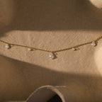 Rain Drop Station Necklace in Silver