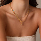 Oval Link Charm Necklace in 18K Gold