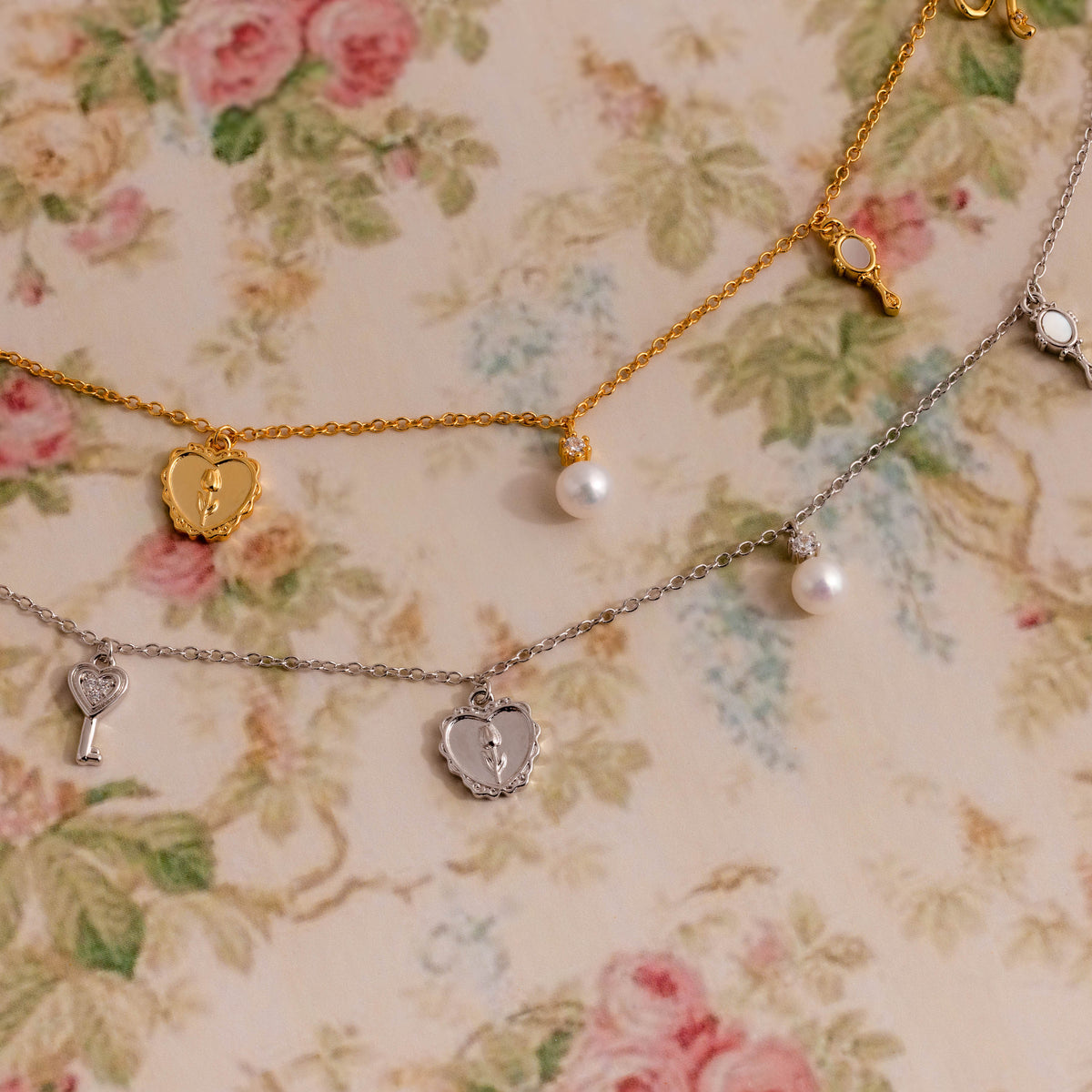 Romantic Coquette Necklace in Silver