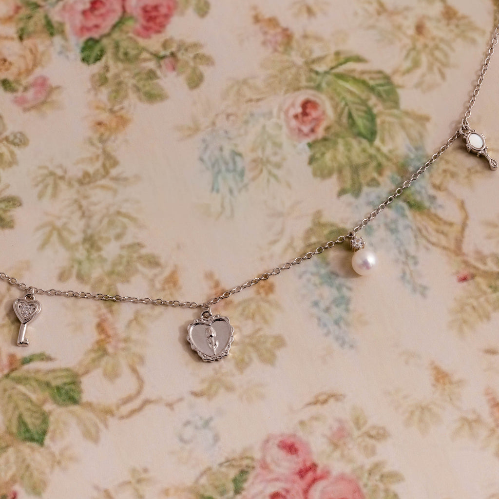 Romantic Coquette Necklace in Silver