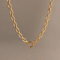 Oval Link Charm Necklace in 18K Gold