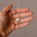 Diamond Pearl Rain Cloud Necklace in 18K Gold