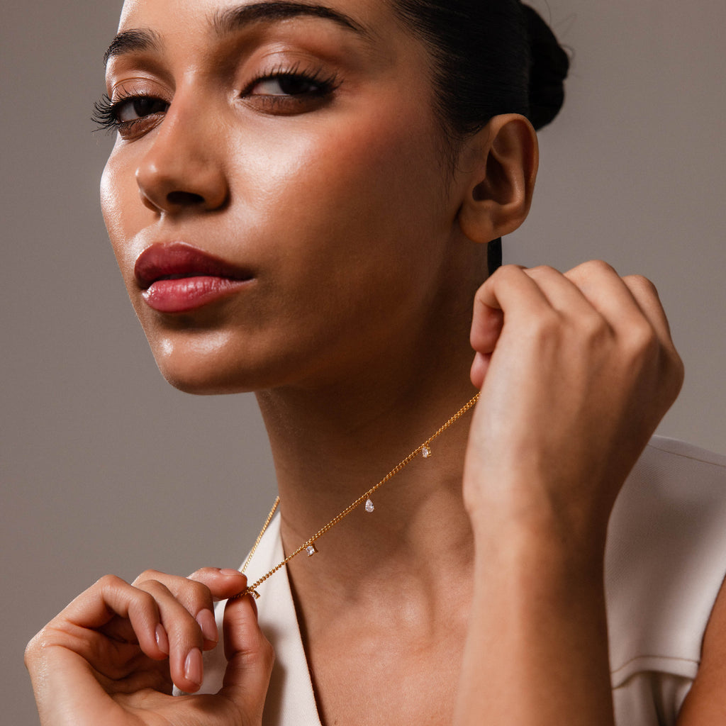 Diamond Station Curb Necklace