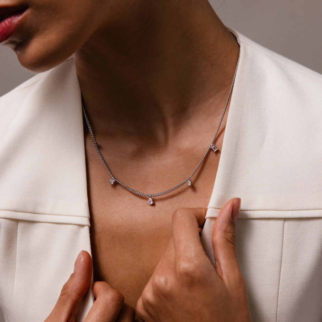 Diamond Station Curb Necklace