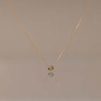 Oval Cut Bezel Birthstone Necklace