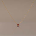 Marquise Cut Bezel Birthstone Necklace