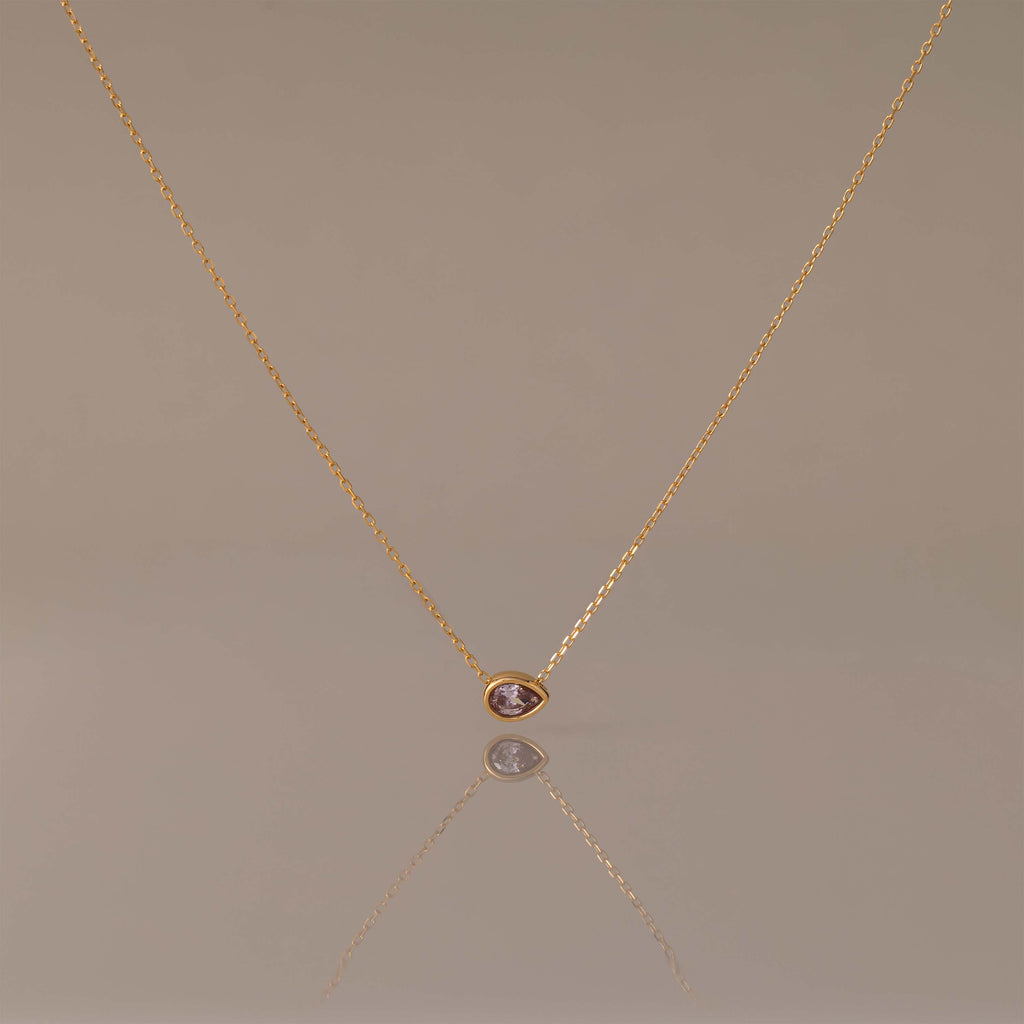 Custom Cut Bezel Birthstone Necklace
