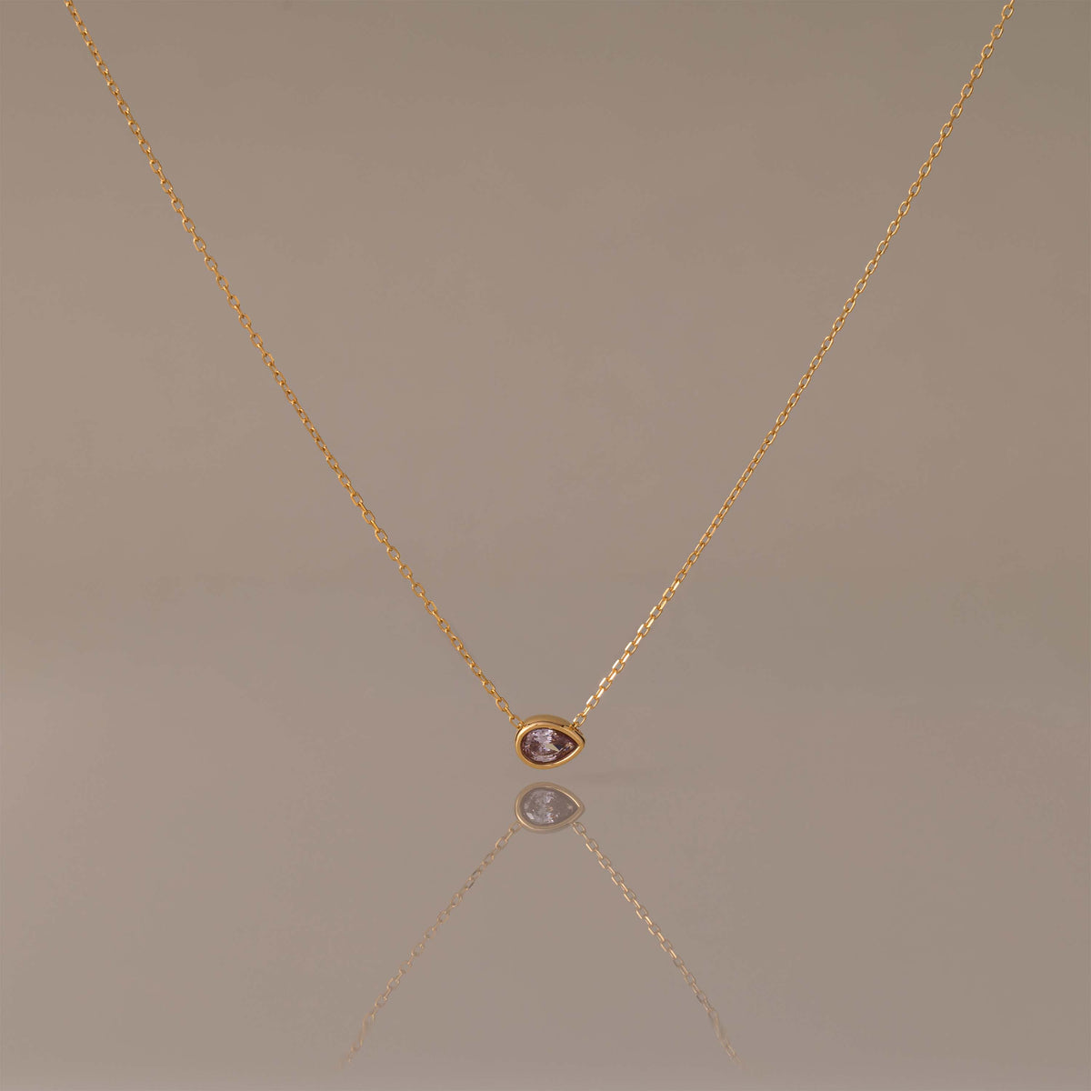 Custom Cut Bezel Birthstone Necklace
