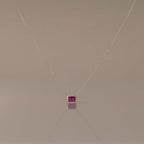 Emerald Cut Bezel Birthstone Necklace