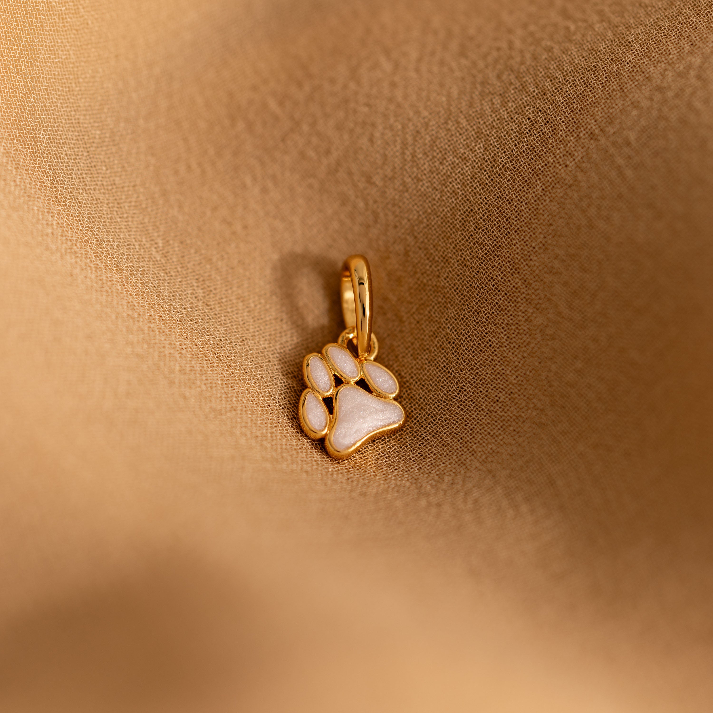 Paw Print Charm in 18K Gold