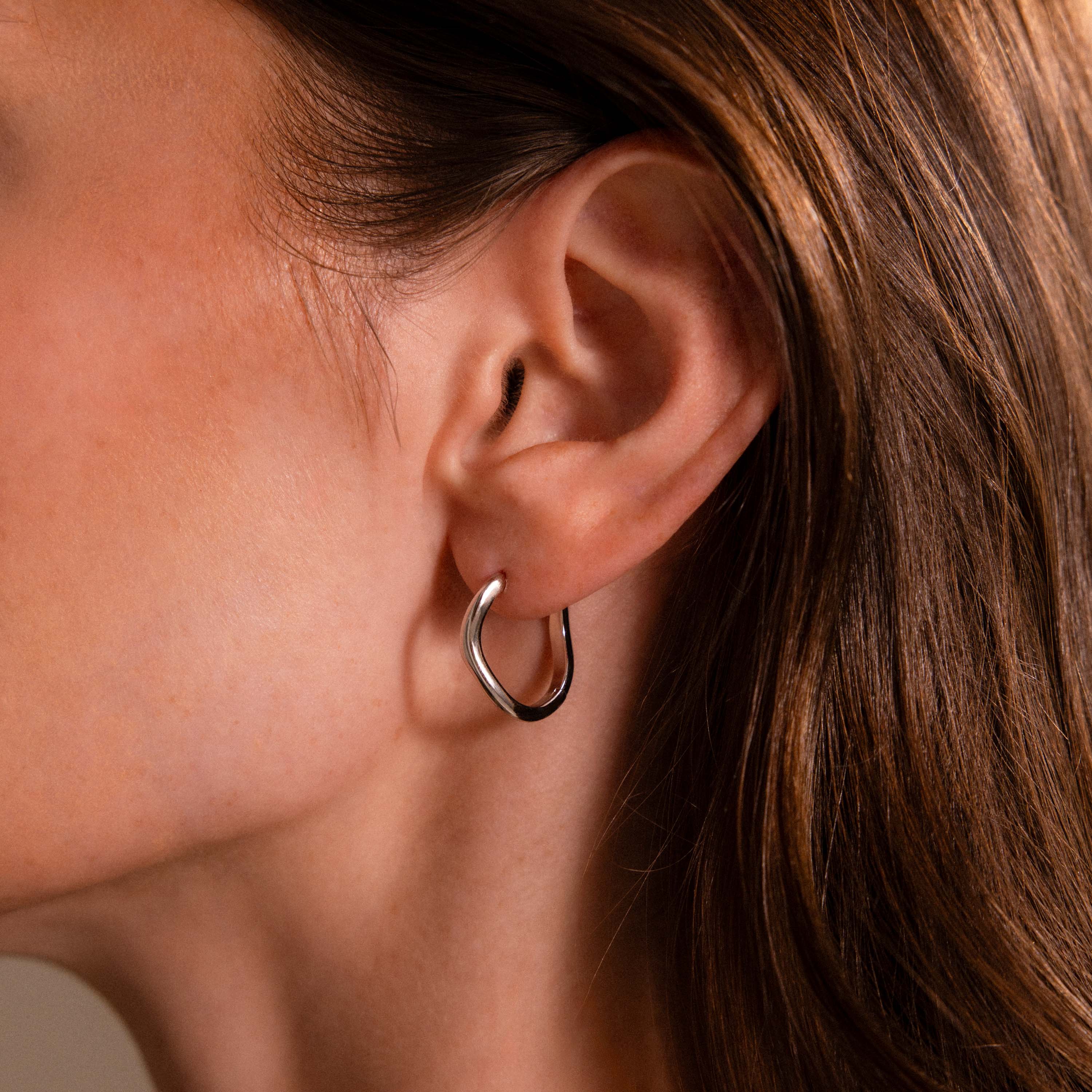 Organic Wave Earrings in Silver