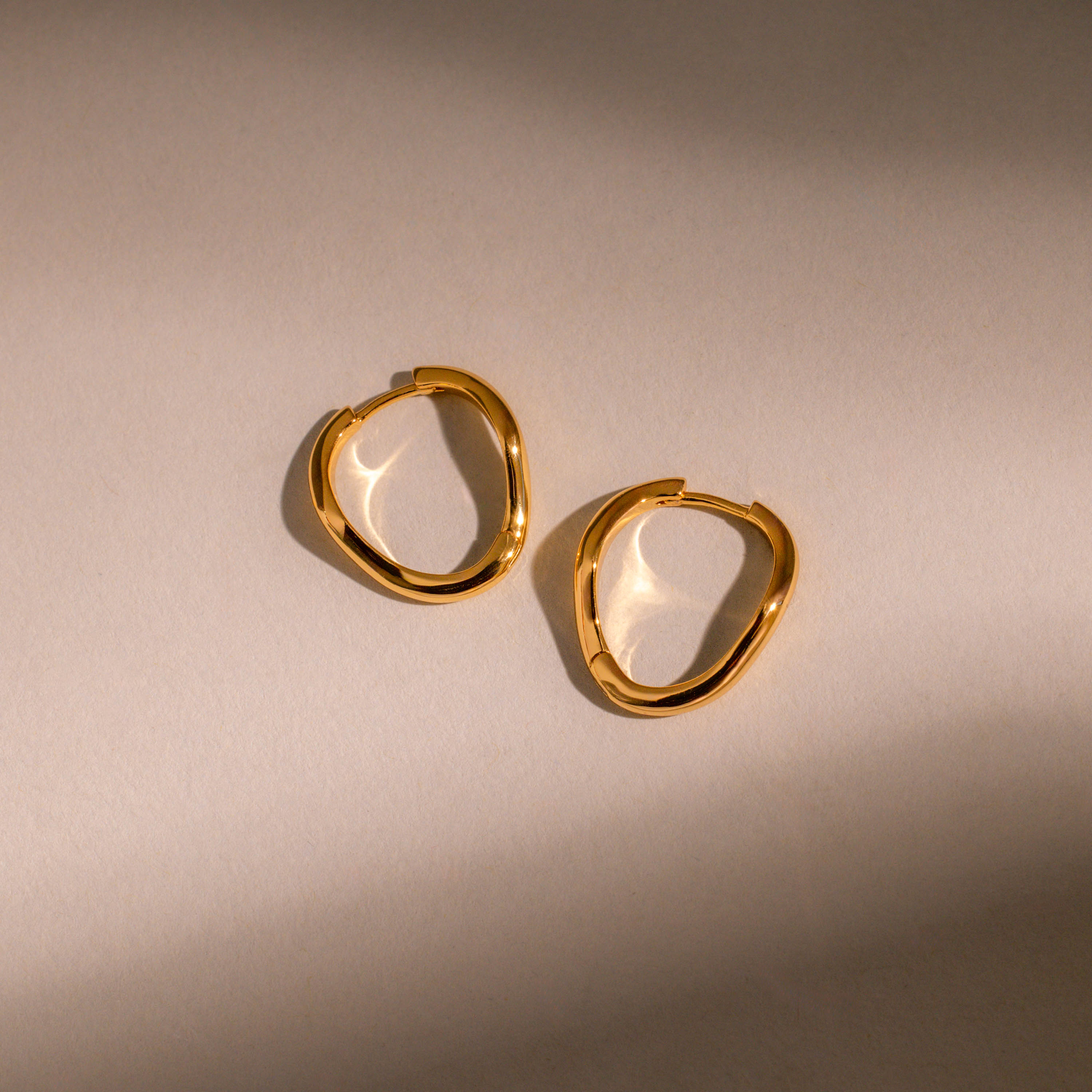 Organic Wave Earrings in 18K Gold