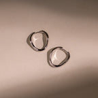Organic Wave Earrings in Silver
