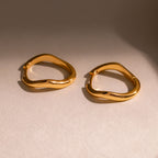 Organic Wave Earrings in 18K Gold