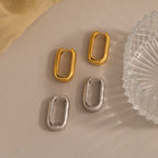 Chunky Link Hoops in Silver