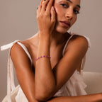Pink Tourmaline Heart Tennis Bracelet