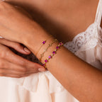 Pink Tourmaline Heart Tennis Bracelet in Silver
