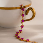 Pink Tourmaline Heart Tennis Bracelet