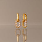 Bold Pave Link Earrings
