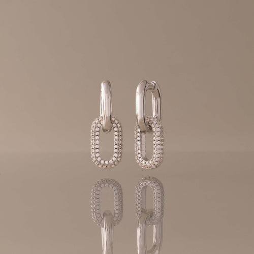 Bold Pave Link Earrings