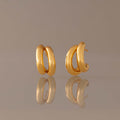 Bold Duo Hoops in 18K Gold