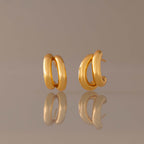 Bold Duo Hoops in 18K Gold