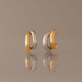 Bold Duo Hoops in Mixed Metal