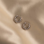 Sculpted Twist Hoops in Silver
